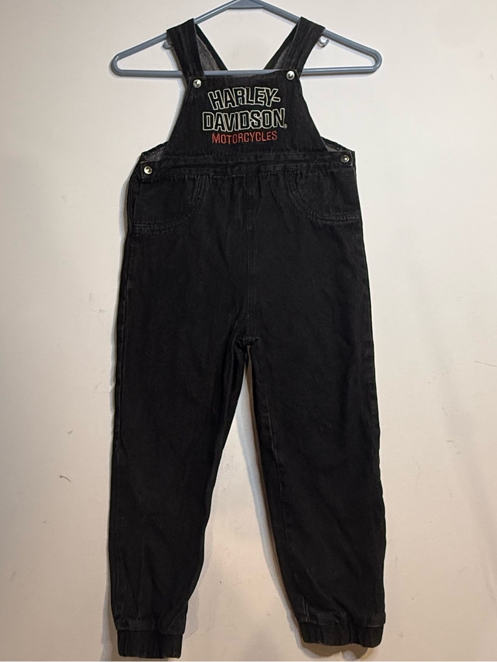 Harley-Davidson Black Kids Logo Overalls with Red Accent
